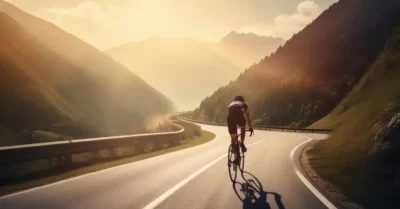 Comment apprendre à faire du vélo - cycliste route de montagne